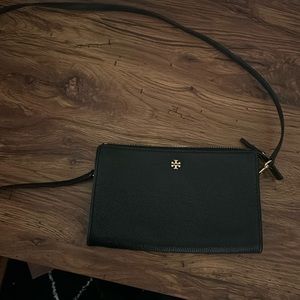 Tory Burch black pebble leather crossbody